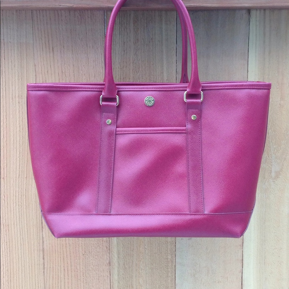 Red tote Isaac Mizrahi for Target